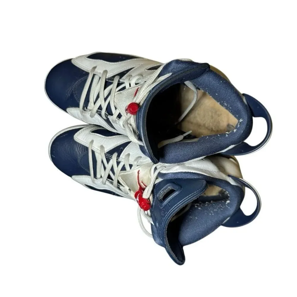 Jordan 6 Retro Olympic 2024 White Varsity Red Navy CT8529-164 Mens 9.5